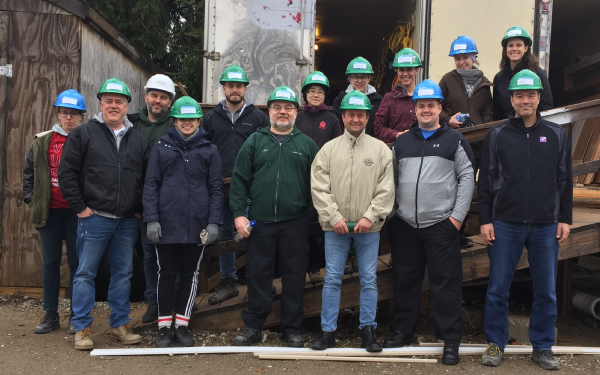 Flanagan team at Habitat for Humanity Build